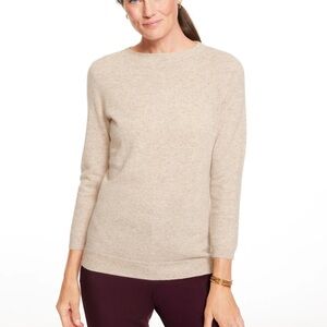 Talbots AUDREY CASHMERE SWEATER DONEGAL cream oatmeal Heather